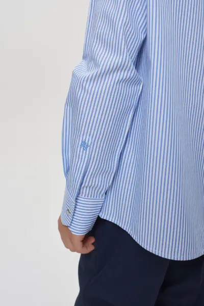 Рубашка в полоску, на кнопках — изображение 7