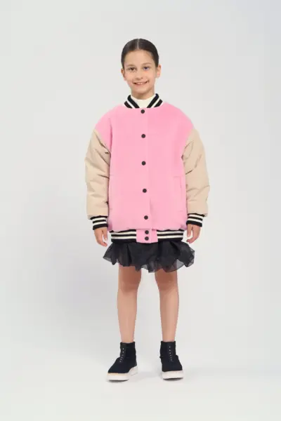 Куртка-бомбер оверсайз из пальтовой ткани — изображение 8