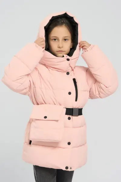 Куртка на синтепухе удлиненная с сумочкой — изображение 7