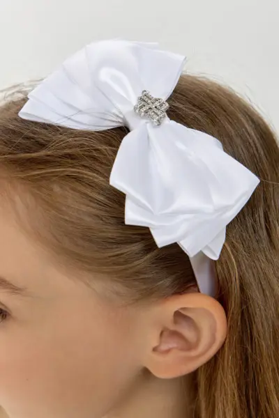 Ободок с бантом и стразами — изображение 3