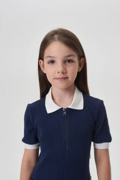 Платье комбинированное с поясом — изображение 4