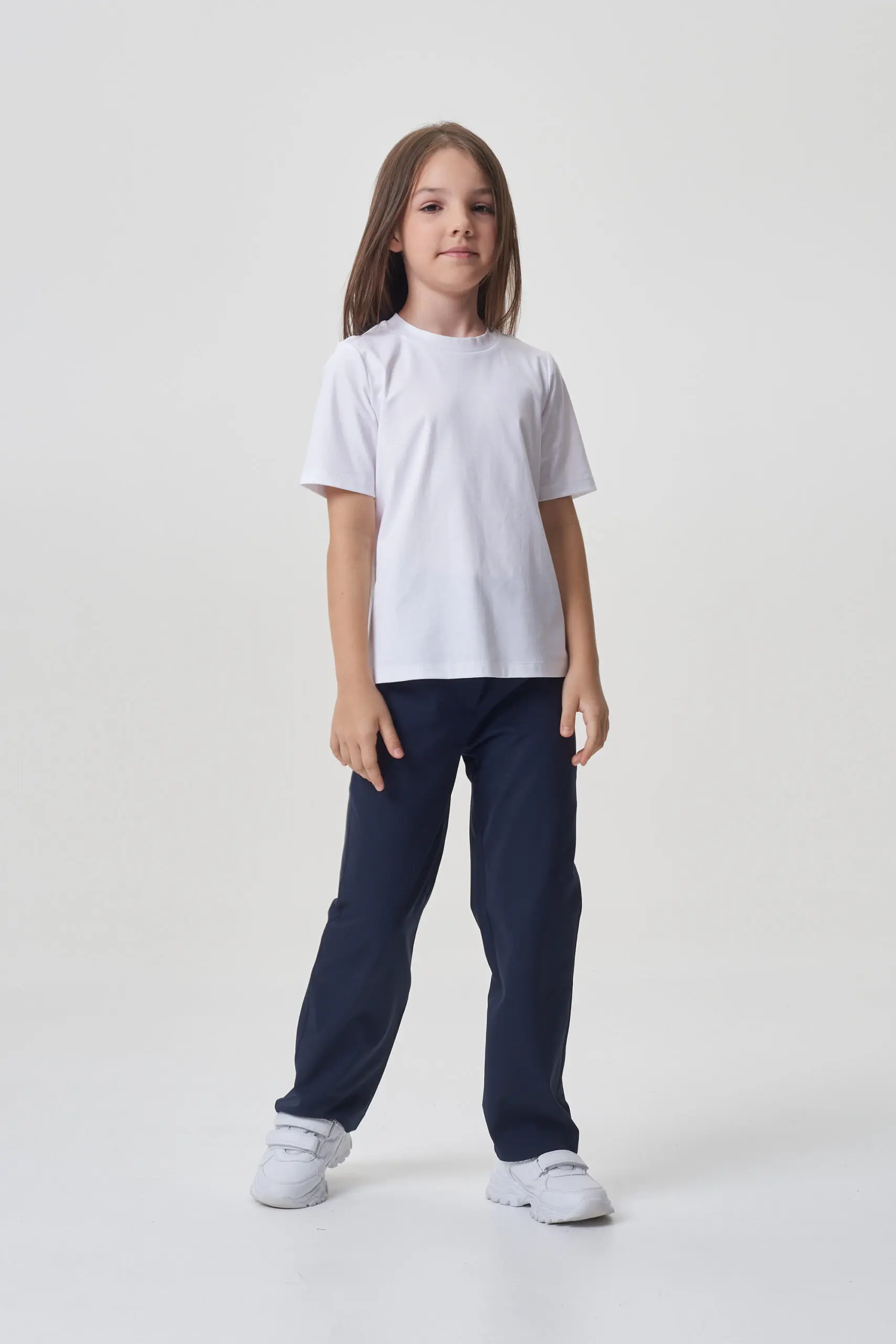 707.31 (1) Брюки прямого кроя с высокой посадкой, синие — изображение 1