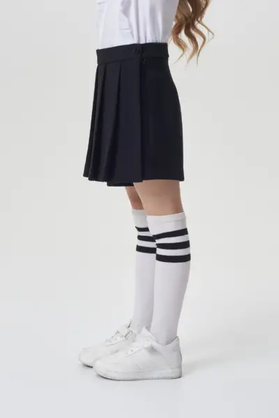 Юбка-шорты со складками, черные — изображение 4