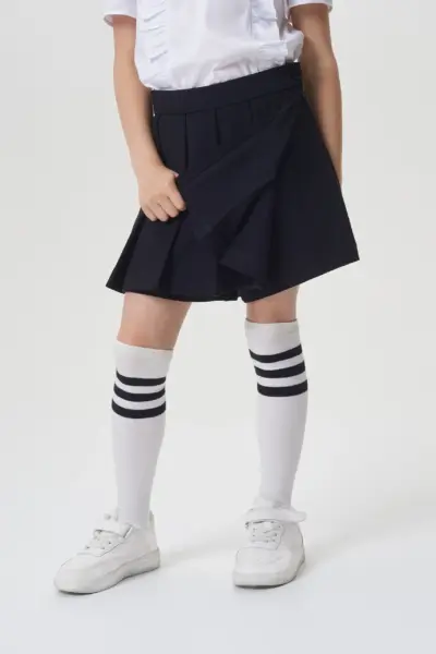 Юбка-шорты со складками, черные — изображение 3