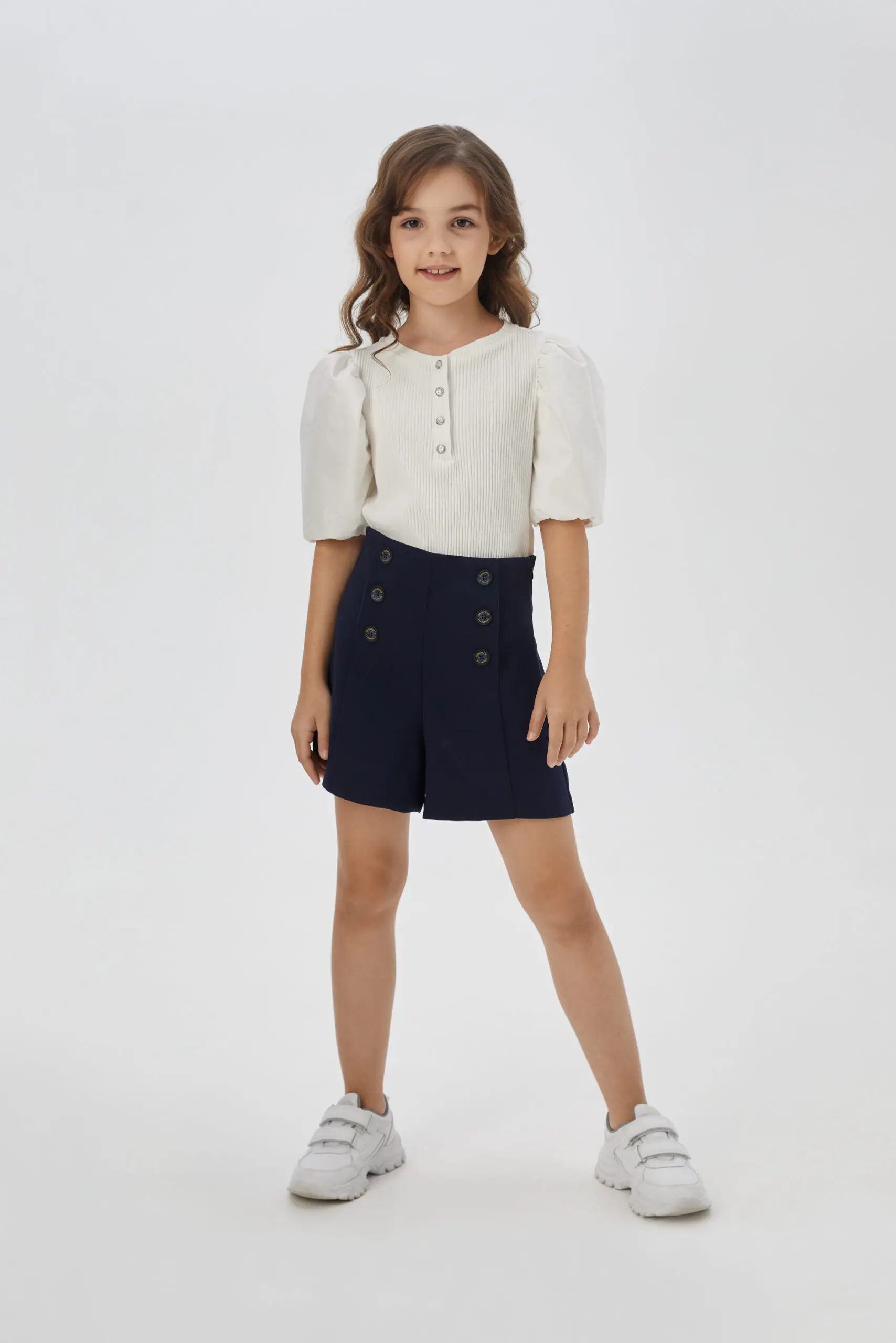 711.31 (1) Шорты с высокой посадкой, синие — изображение 1