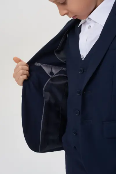 Пиджак Slim из костюмной ткани, синий — изображение 7
