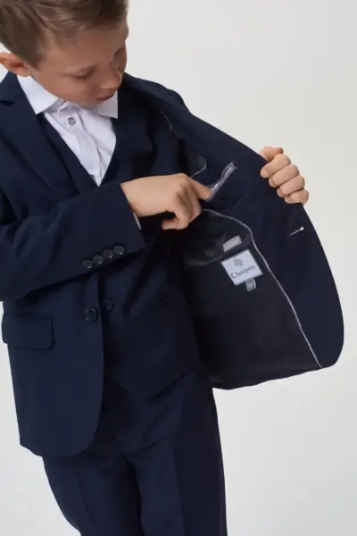 Пиджак Slim из костюмной ткани, синий — изображение 8