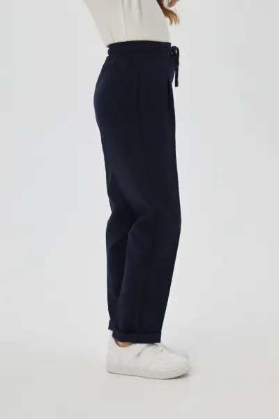 Брюки из костюмной ткани, синие — изображение 3