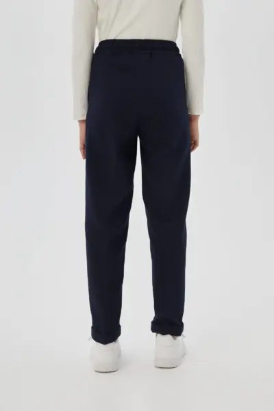 Брюки из костюмной ткани, синие — изображение 4