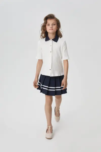 Блуза из лапши с воротником поло — изображение 6