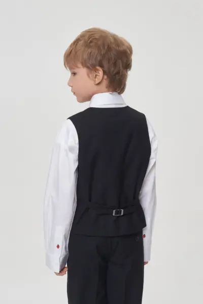 Жилет классический из костюмной ткани, черный — изображение 3