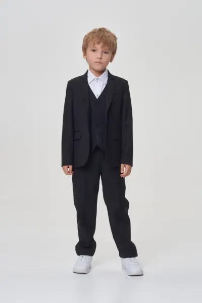 Жилет классический из костюмной ткани, черный — изображение 6