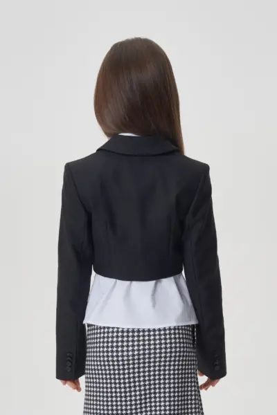 Жакет укороченный, черный — изображение 4