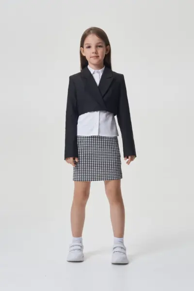 Жакет укороченный, черный — изображение 5