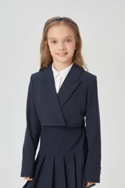 Жакет укороченный, синий — изображение 5