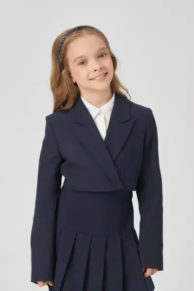 Жакет укороченный, синий — изображение 6