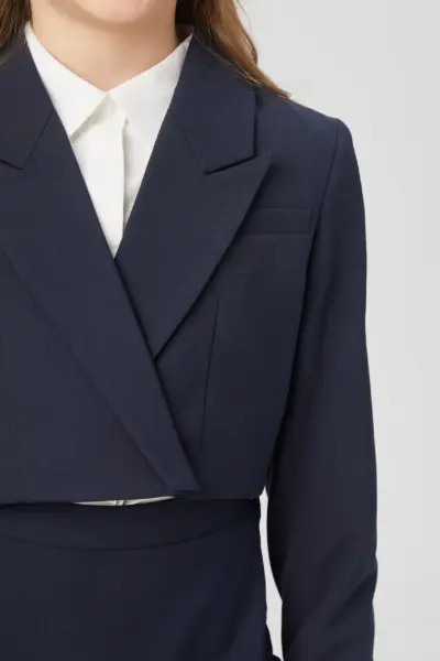 Жакет укороченный, синий — изображение 10