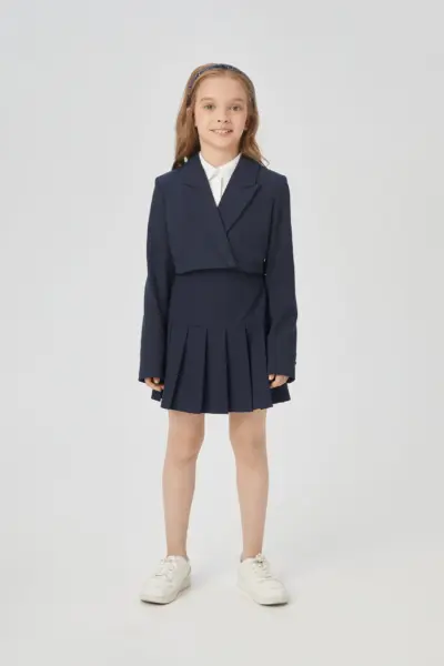 Жакет укороченный, синий — изображение 9