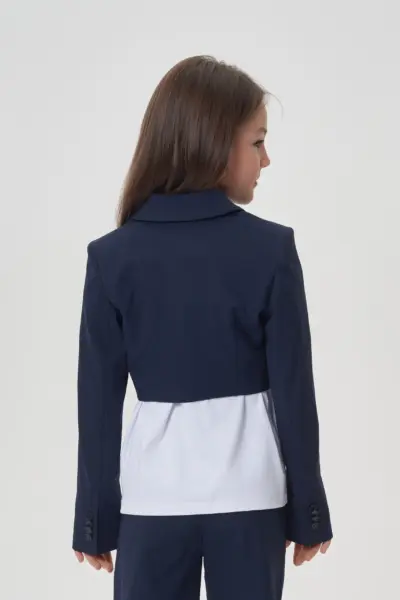 Жакет укороченный, синий — изображение 4