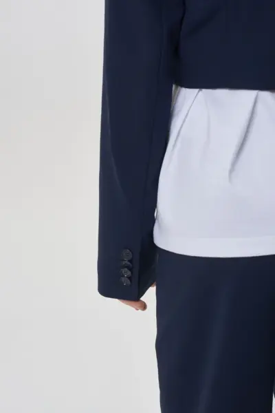 Жакет укороченный, синий — изображение 11