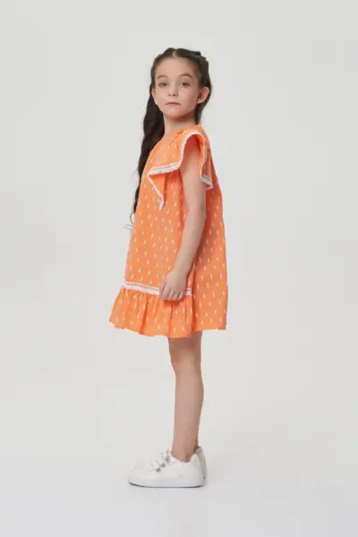 Платье из хлопка с крылышками и отделкой из кружева — изображение 4