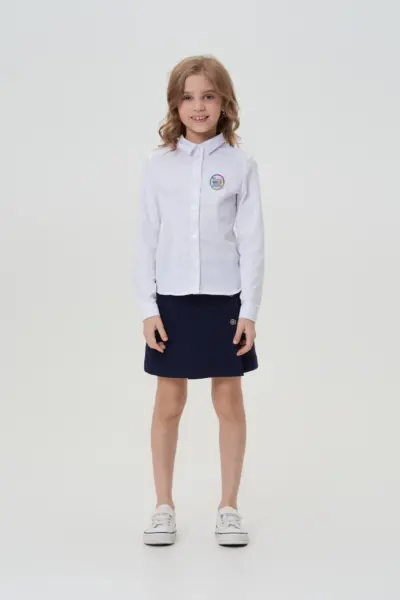 Блузка классическая, комбинированная — изображение 3