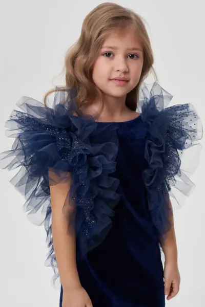 Платье бархатное с воланами — изображение 4