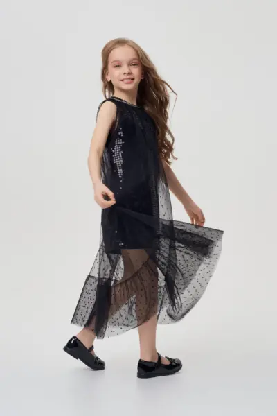 Платье комбинированное с пайетками — изображение 4