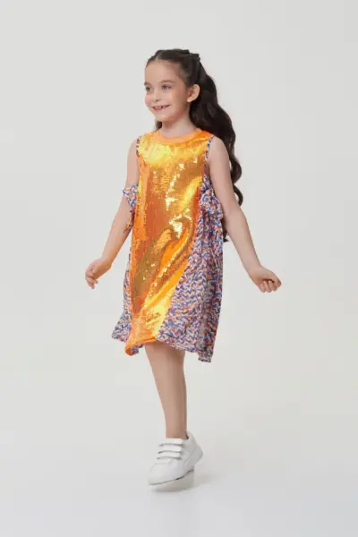 Платье из сетки с неоновыми пайетками — изображение 5