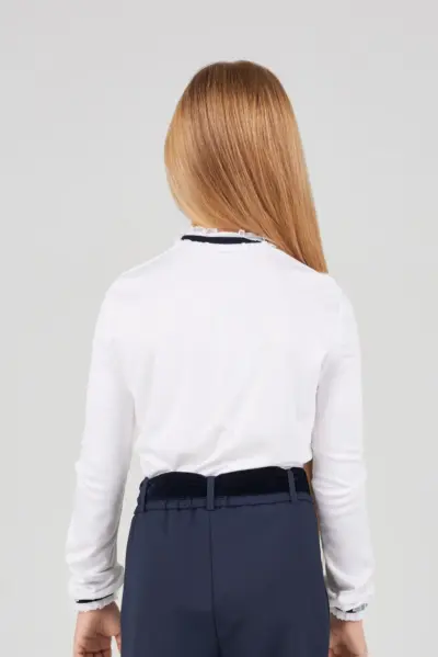 Блузка трикотажная с кружевной отделкой — изображение 3