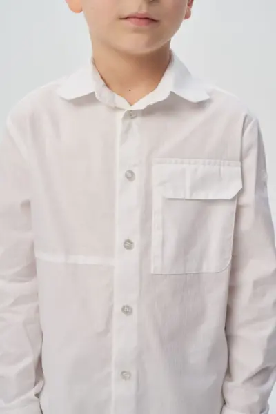 Сорочка нарядная с асимметричными полосками — изображение 10