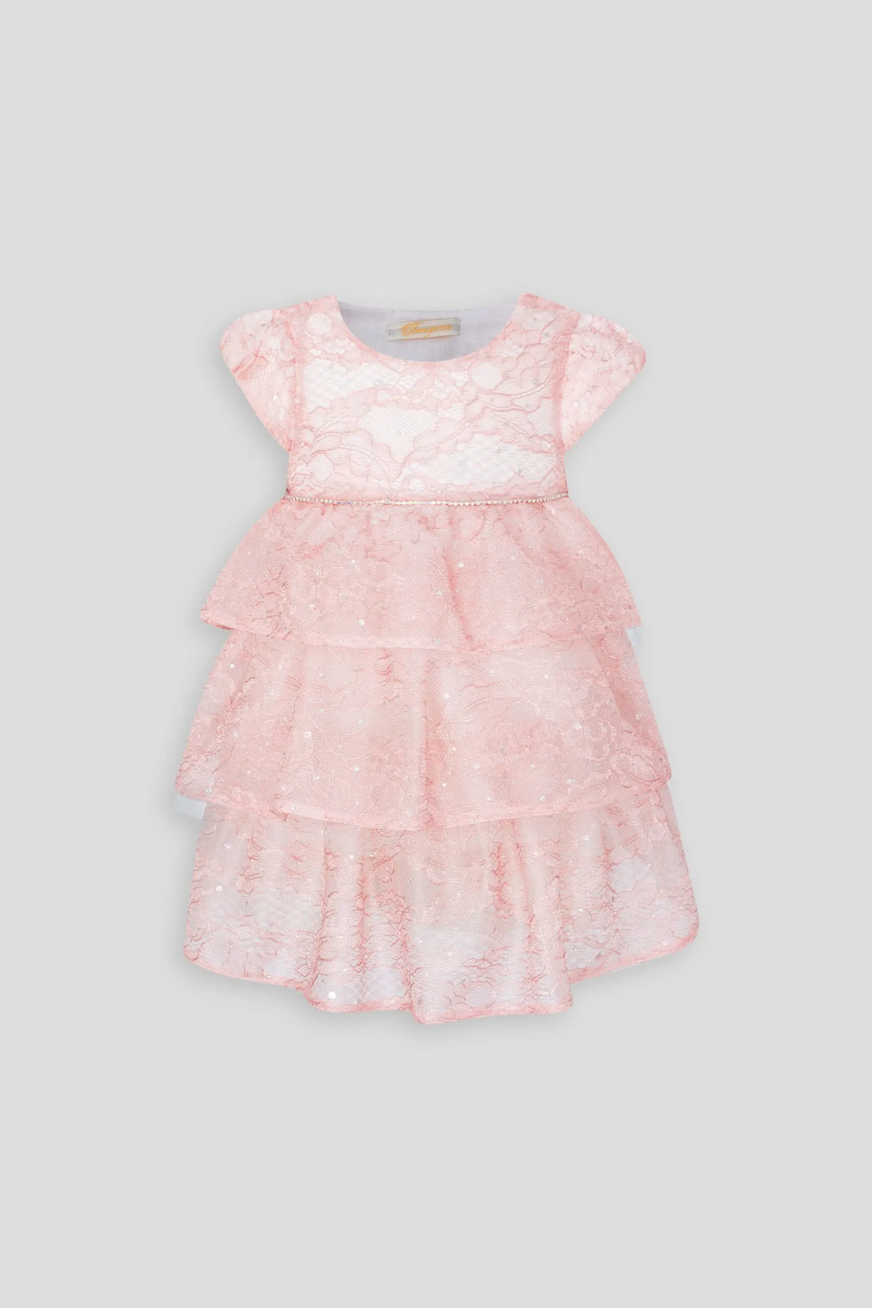 2xoam8x1rxc4m7z37woohp8p336jk0hr Платье нарядное с кружевом и многоярусной юбкой — изображение 1