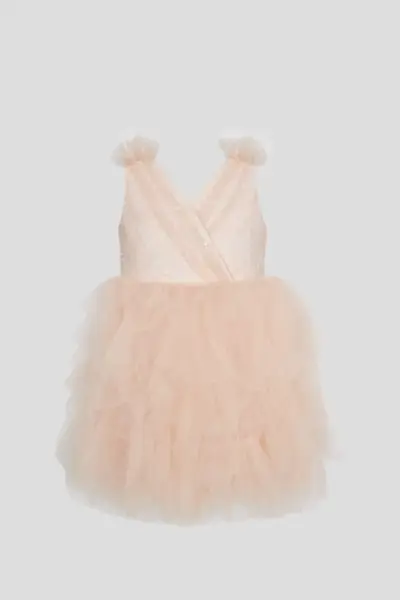 Платье нарядное с многослойной юбкой и драпировкой — изображение 7