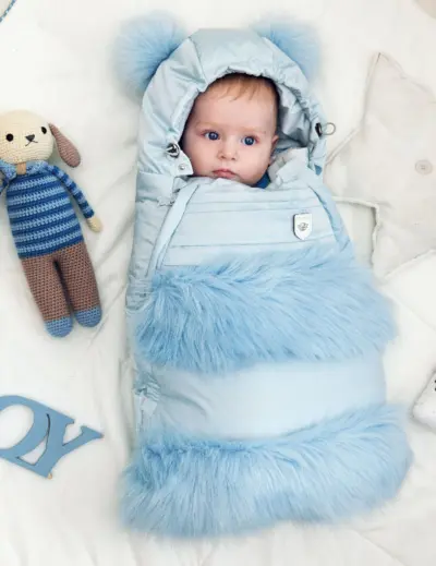 Конверт пуховый с меховым декором — изображение 4