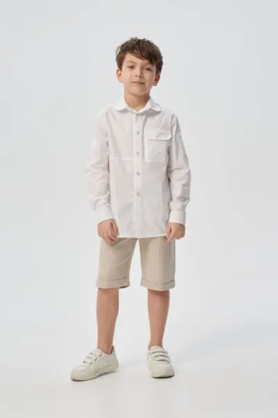 Сорочка нарядная с асимметричными полосками — изображение 13