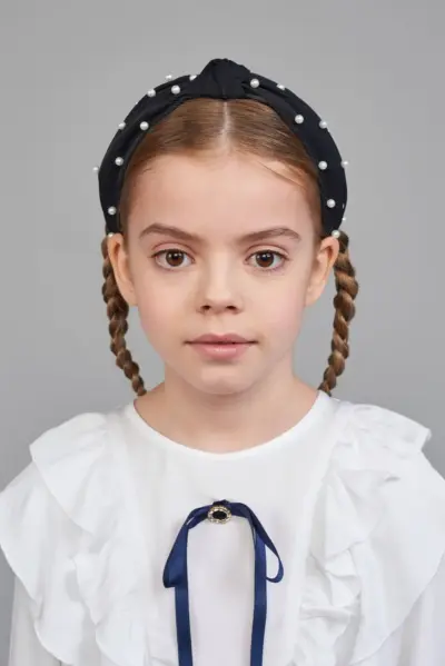 Ободок с бусинами жемчуг — изображение 3