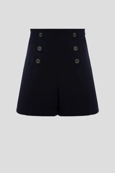 Шорты с высокой посадкой, синие — изображение 7