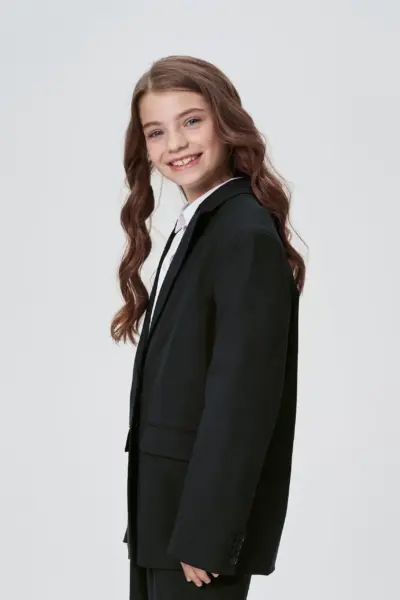 Жакет однобортный свободного кроя, черный — изображение 10