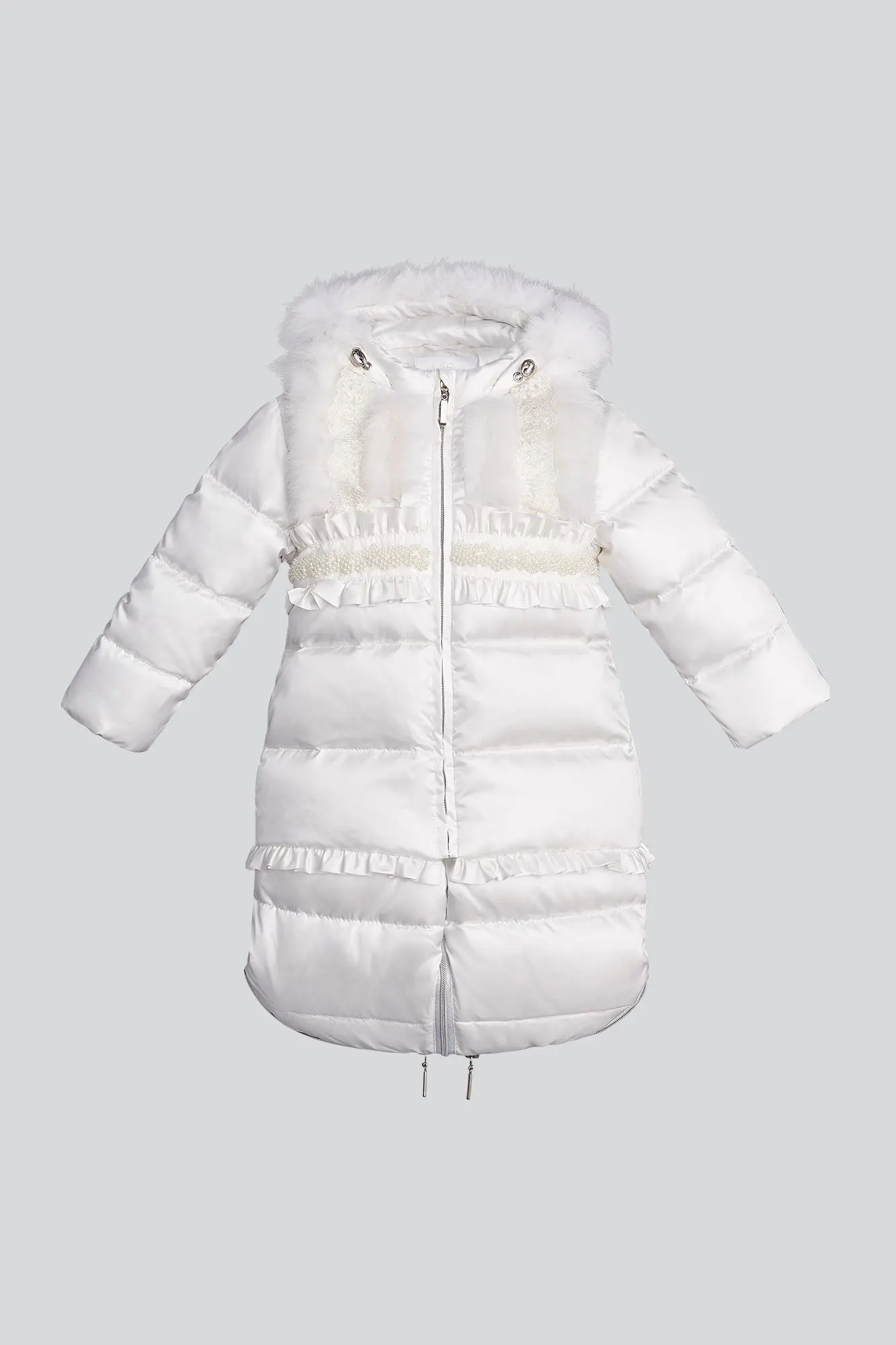 722cdf82c1ae058c2b9345b250f9bfe4 Конверт-куртка пуховый с мехом и кружевом — изображение 1