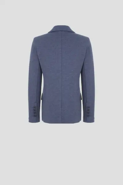 Пиджак из джерси, синий меланж — изображение 10