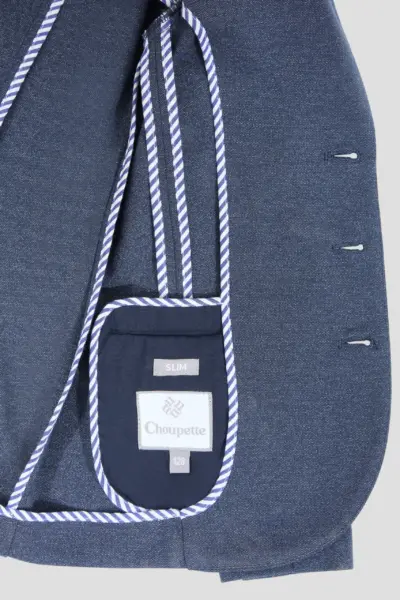 Пиджак из джерси, синий меланж — изображение 11