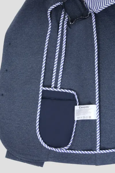 Пиджак из джерси, синий меланж — изображение 12