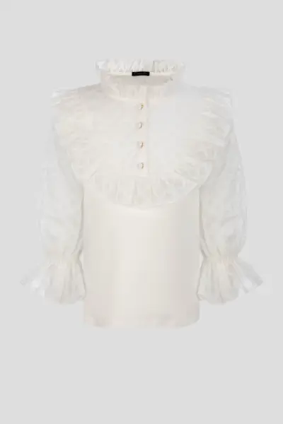 Блузка с кокеткой и рюшами — изображение 8