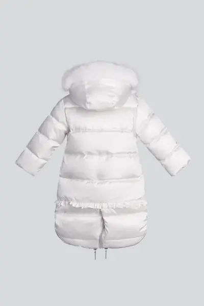 Конверт-куртка пуховый с мехом и кружевом — изображение 3