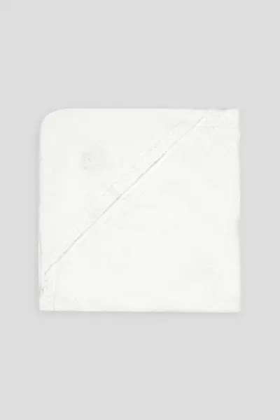 Пеленка-уголок махровая с кружевом и вышивкой