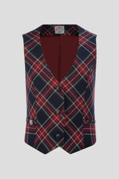 Жилет из костюмной ткани в клетку — изображение 6