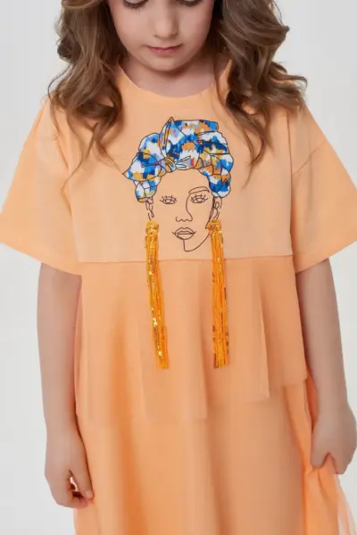 Туника трикотажная с отделкой из сетки — изображение 7