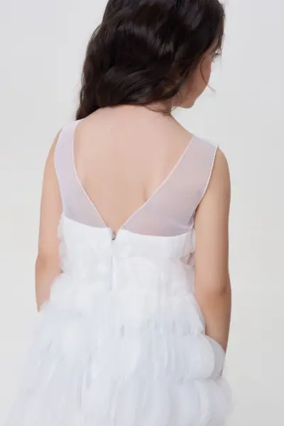 Платье из объемной сетки с серебряным мерцанием — изображение 5