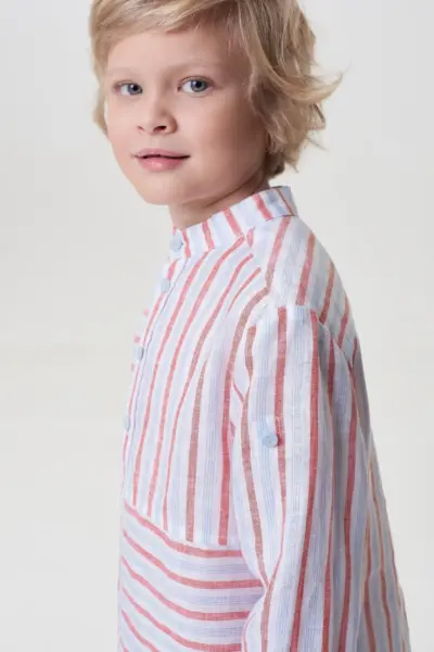 Сорочка льняная в полоску — изображение 5