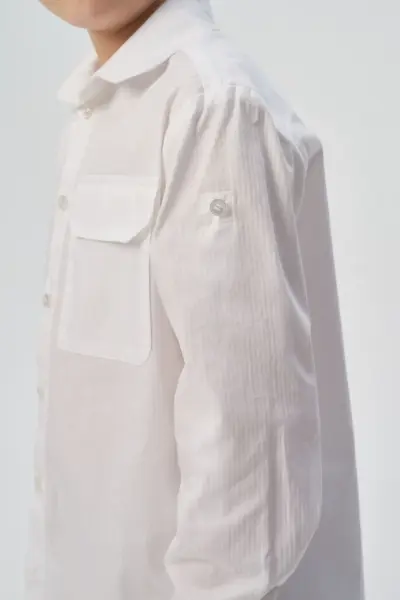 Сорочка нарядная с асимметричными полосками — изображение 11